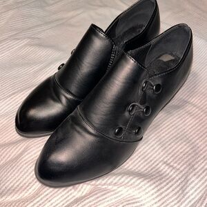 Lane Bryant Black Wedges with Button Detail